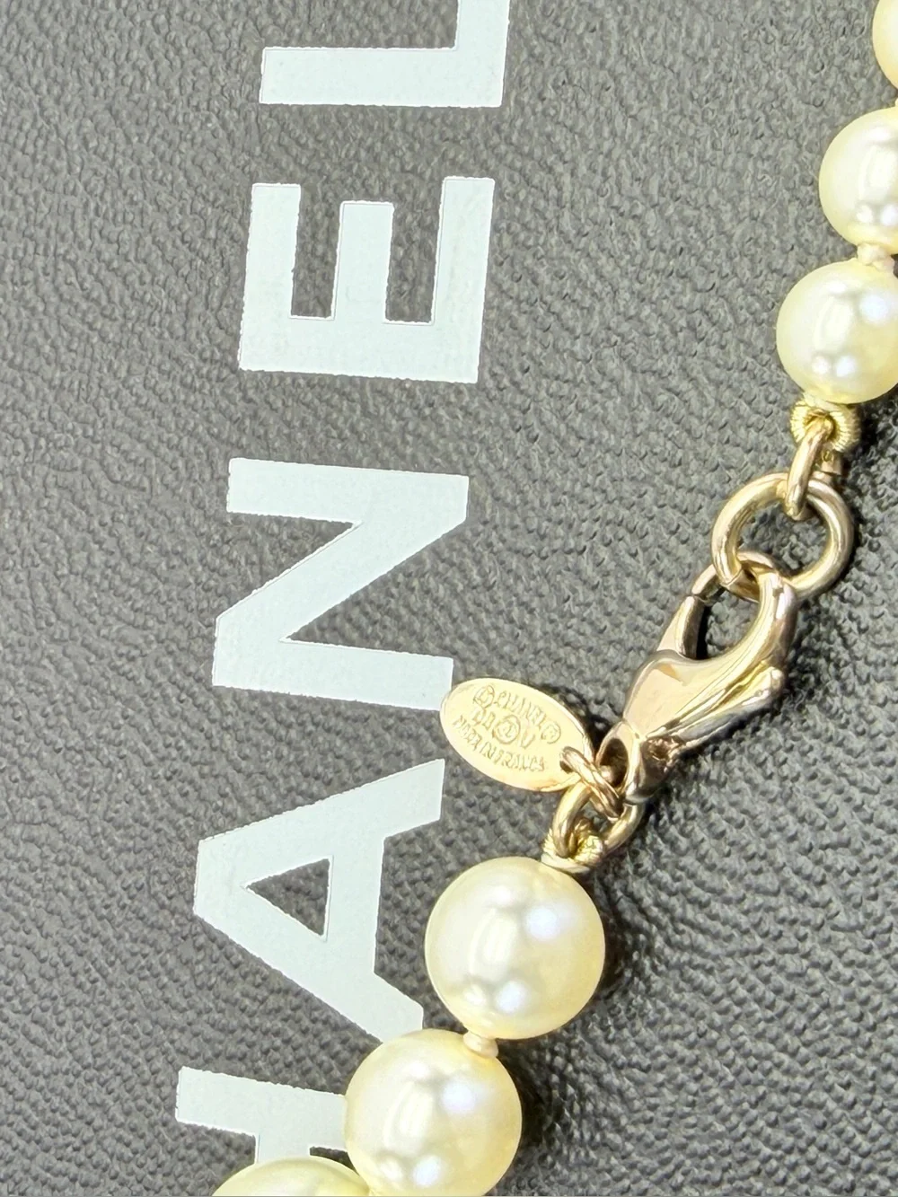 CHANEL CC Logo Timeless Classic Faux Pearl Necklace